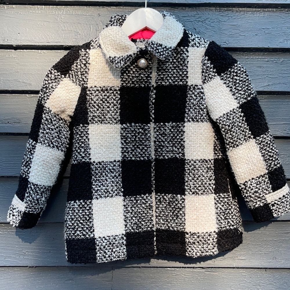Cat & Jack Girls Boucle Buffalo Check Jacket